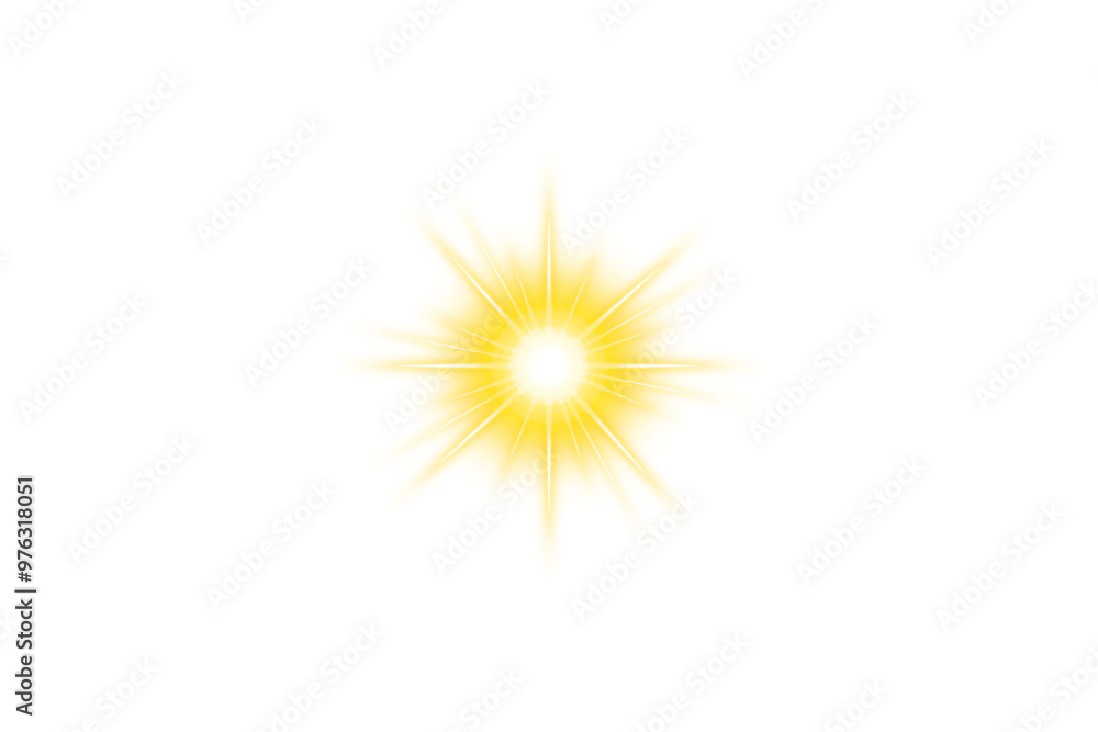 Fototapeta premium Gold light effect. Starlight sparkle. Lens flare. Sun, Sun light effect with sparkles. Light flare shine isolated on transparent background. Magic glow, Galaxy, Space overlays. Starburst, Light PNG