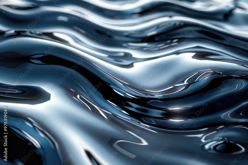 Close up of a liquid surface with a wave, iquid metal textures Close up of a liquid surface with a wave, iquid metal textures