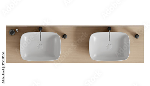 Foto top view of  vanity unit set, isolated on transparent background