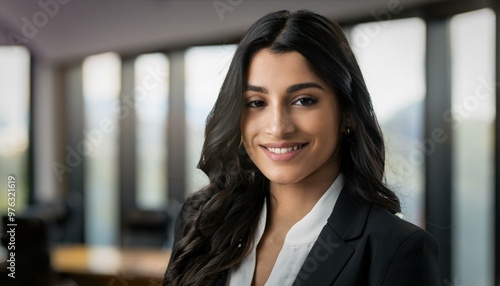 portrait of a businesswoman, Portrait of a businesswoman in her office smiling and looking confident