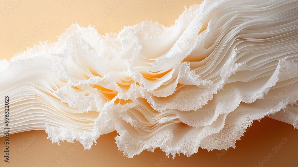 A close-up white flower on a brown surface with an orange background A close-up white flower on a brown surface with an orange background