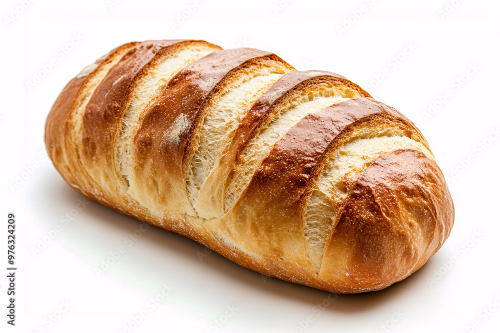 White bread loaf isolated on white background White bread loaf isolated on white background