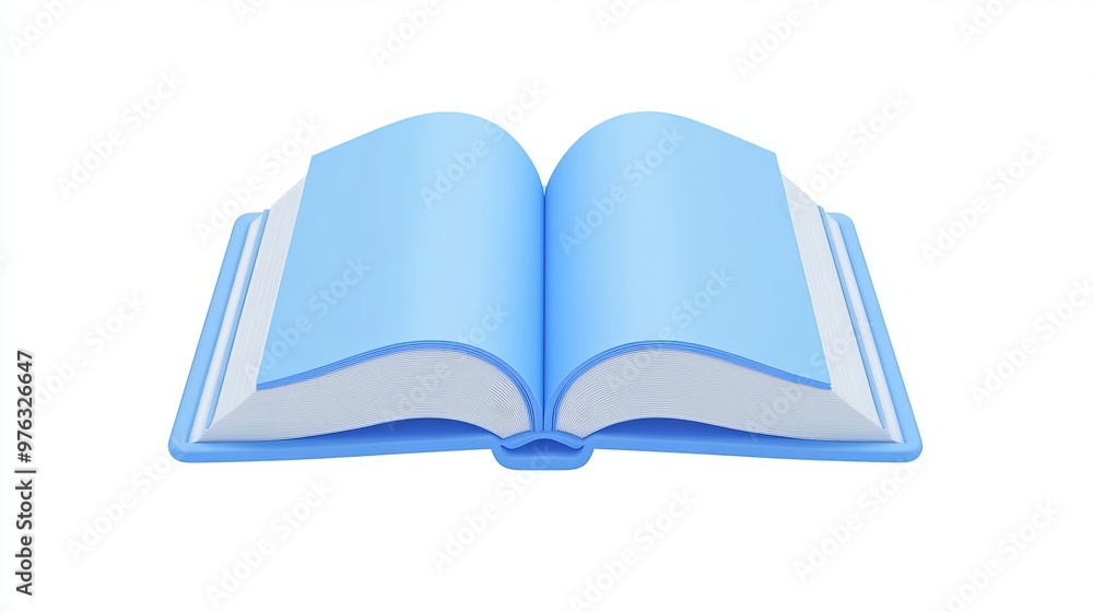 3D rendering illustration of a blue open book icon isolated on a white background 3D rendering illustration of a blue open book icon isolated on a white background