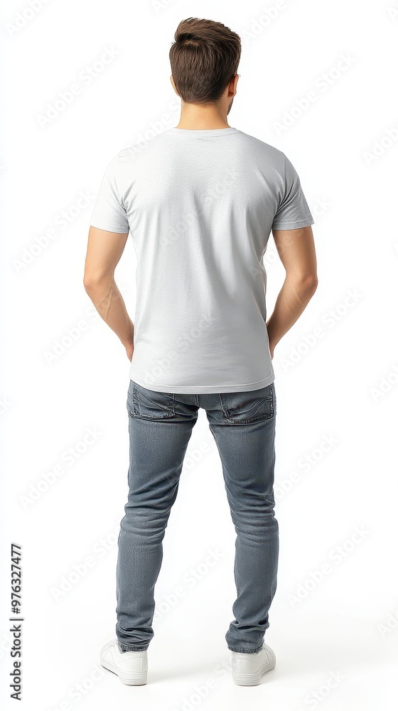 Display of a t-shirt mockup featuring front and back designs for clothing brands and designers Display of a t-shirt mockup featuring front and back designs for clothing brands and designers