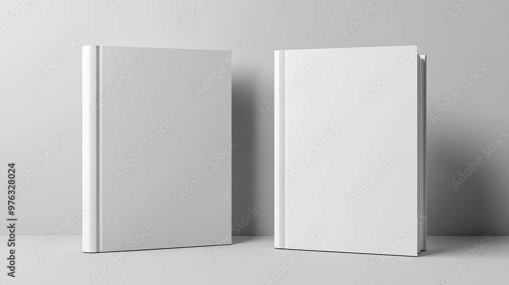 3D vector mockup of a white book cover featuring clean front and back cover templates 3D vector mockup of a white book cover featuring clean front and back cover templates