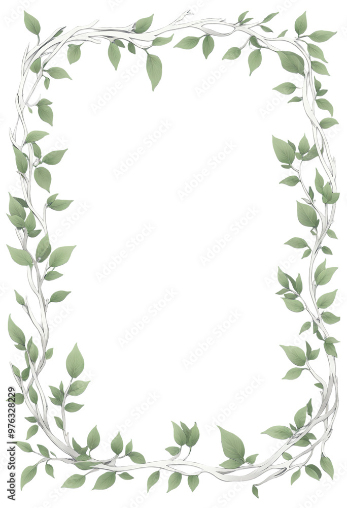 Frame of leaves on a transparent background Frame of leaves on a transparent background