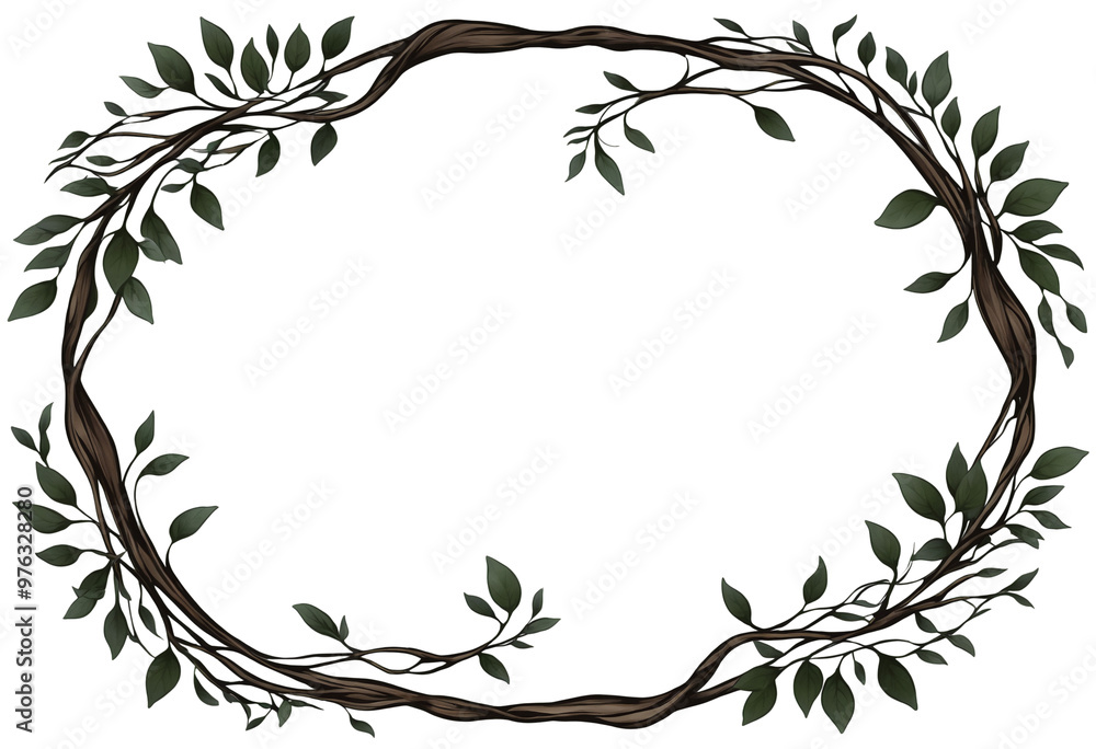 Fototapeta premium Frame with Leaves on a transparent background