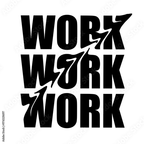 Vászonkép Work distorted typography illustration