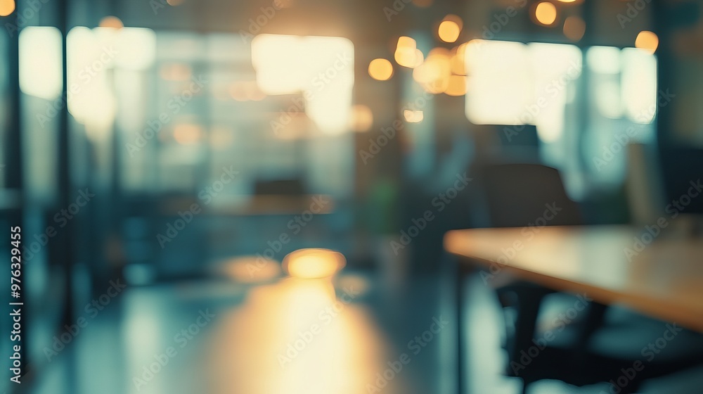 custom made wallpaper toronto digitalAbstract blurred image of an office interior at night showcasing a blurry working space with a defocused effect