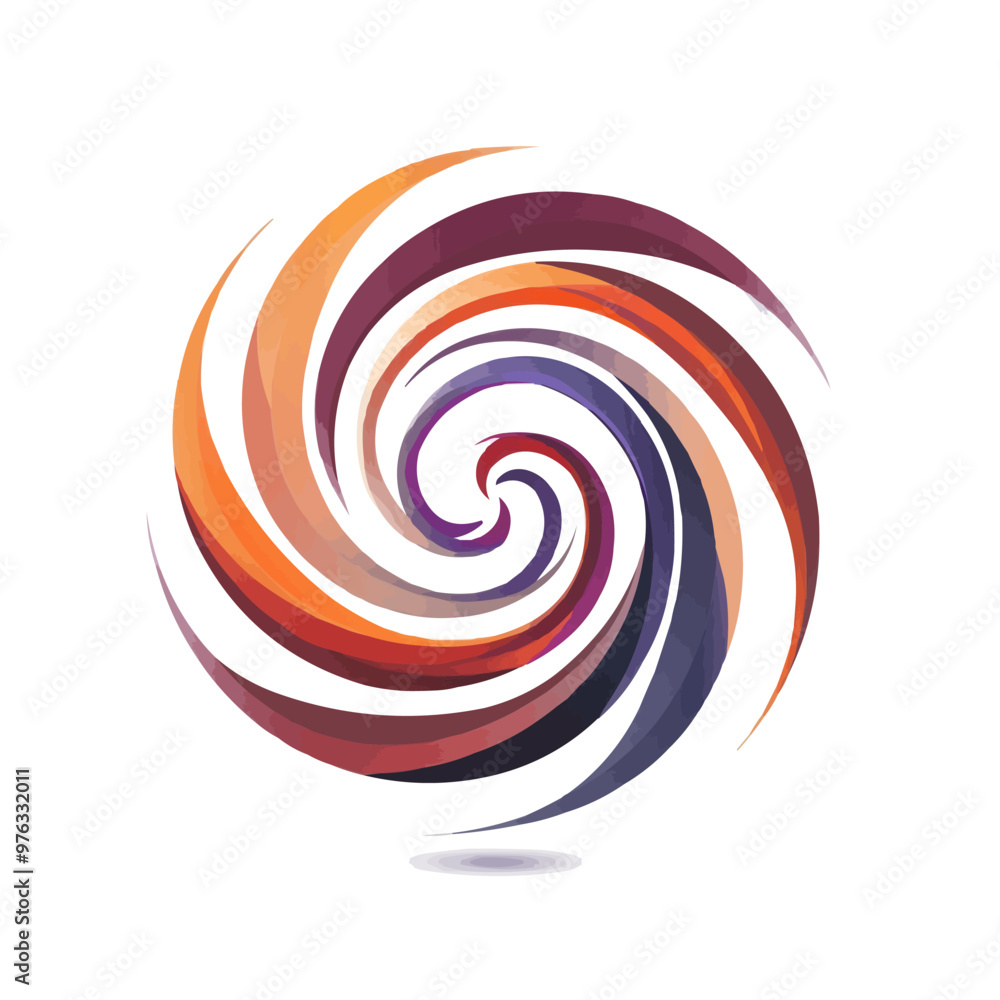 Abstract swirl icon flat on white isolated background, vector design. Abstract swirl icon flat on white isolated background, vector design.