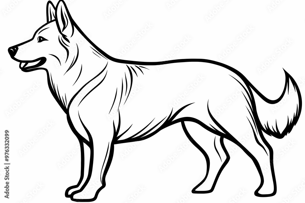 Fototapeta premium Cute coloring page featuring a playful dog for kids creativity.