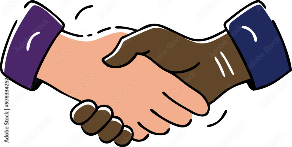 Hands shaking in business agreement vector illustration Hands shaking in business agreement vector illustration
