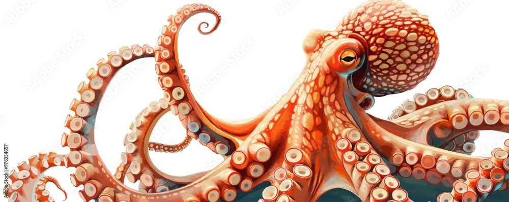 Obraz premium Tentacles of an octopus. vector simple illustration