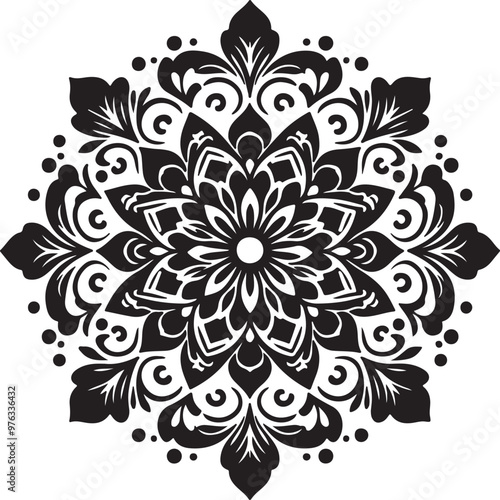 simple mandala design sillouette vector style photo