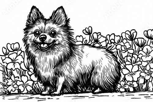 Cute coloring page featuring a playful dog for kids creativity.