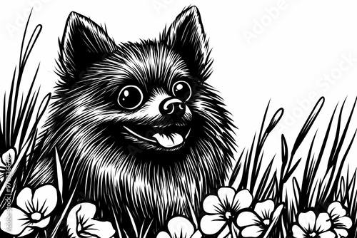 Cute coloring page featuring a playful dog for kids creativity.