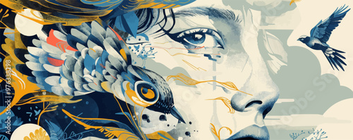 Create layered compositions, adding depth and complexity to your hand-drawn style vector art with multiple overlapping elements.