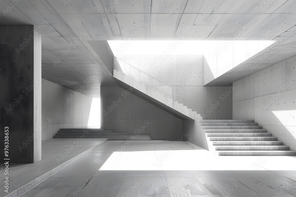 Obraz premium Modern Minimalist Architecture with Light and Shadows