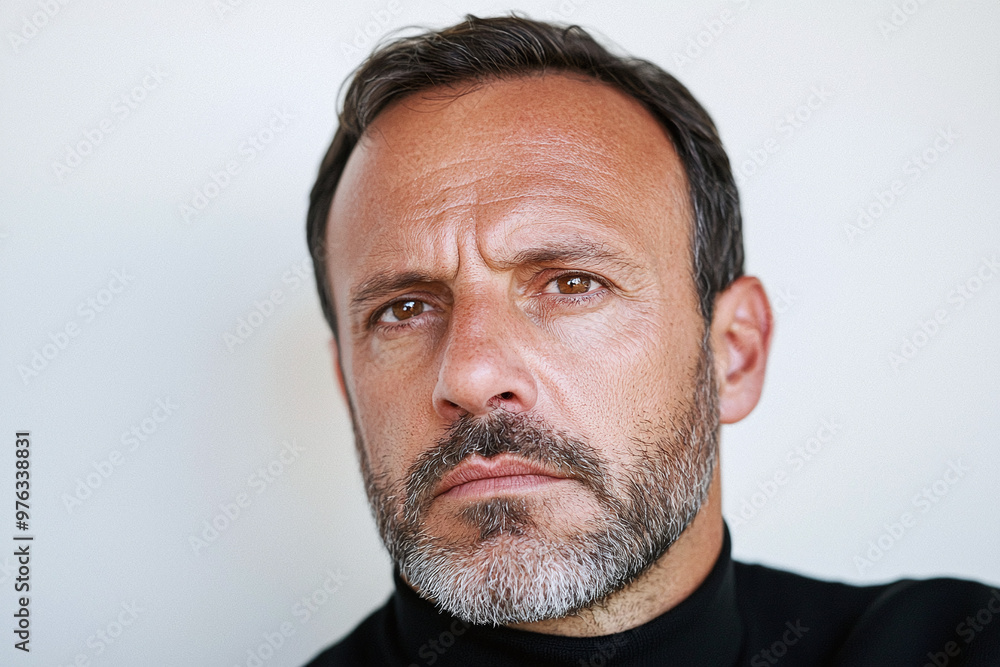a middle-age man with a stern, authoritative expression, furrowed brow, and tight lips a middle-age man with a stern, authoritative expression, furrowed brow, and tight lips