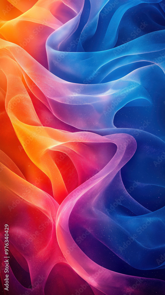 Obraz premium Home Screen Wallpaper For A Smartphone, Minimalistic, Vivid Colors, Flower, Forest, Abstract