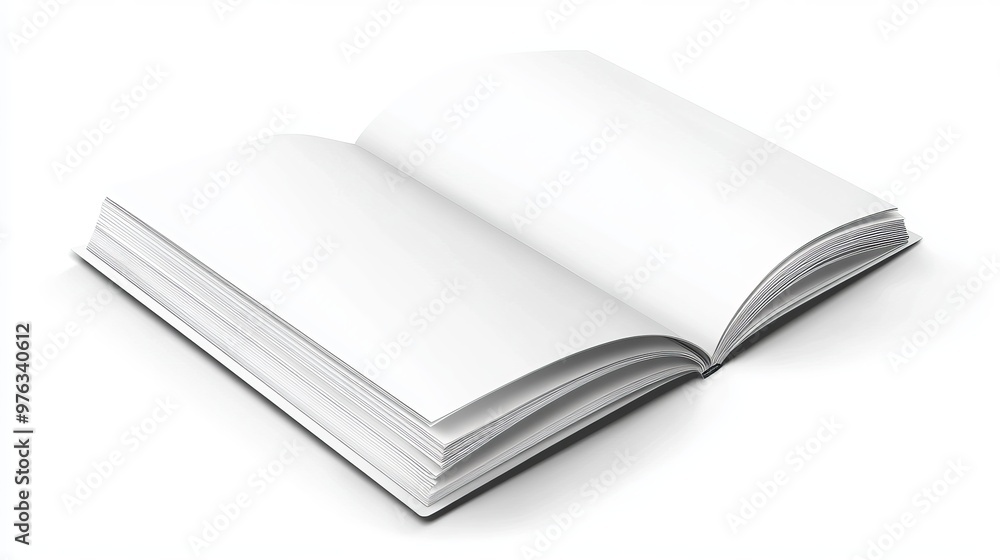 Vector mockup of a booklet showing an opened vertical magazine brochure or notebook template isolated on a white background 3D illustration Vector mockup of a booklet showing an opened vertical magazine brochure or notebook template isolated on a white background 3D illustration
