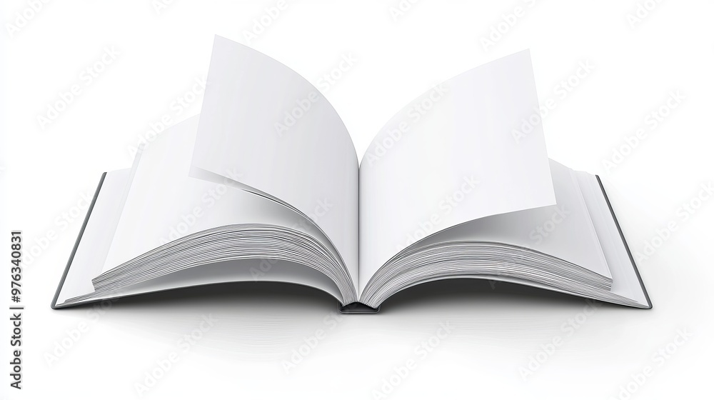 Vector mockup of a booklet showing an opened vertical magazine brochure or notebook template isolated on a white background 3D illustration Vector mockup of a booklet showing an opened vertical magazine brochure or notebook template isolated on a white background 3D illustration