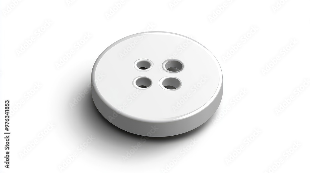 Minimalist Illustration of a Button on Pure White Background Minimalist Illustration of a Button on Pure White Background