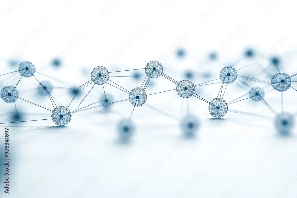 Illustration of a Network of Interconnected Nodes Representing Data Flow in a Data Science System on a Clear White Background Illustration of a Network of Interconnected Nodes Representing Data Flow in a Data Science System on a Clear White Background