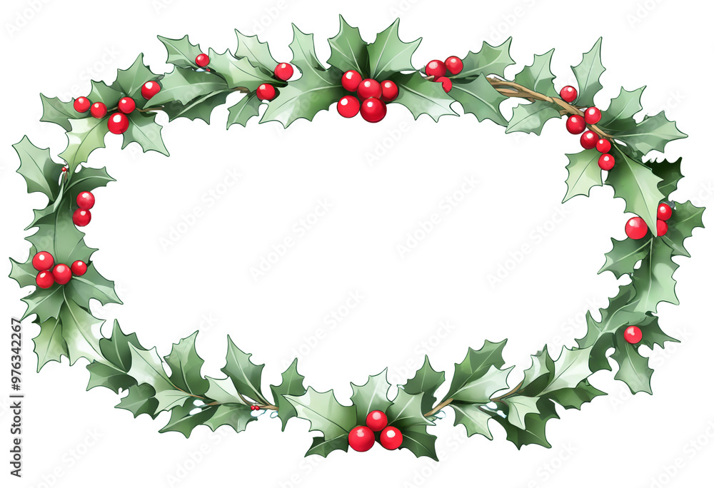 Christmas Wreath with Red Berries on a transparent background Christmas Wreath with Red Berries on a transparent background