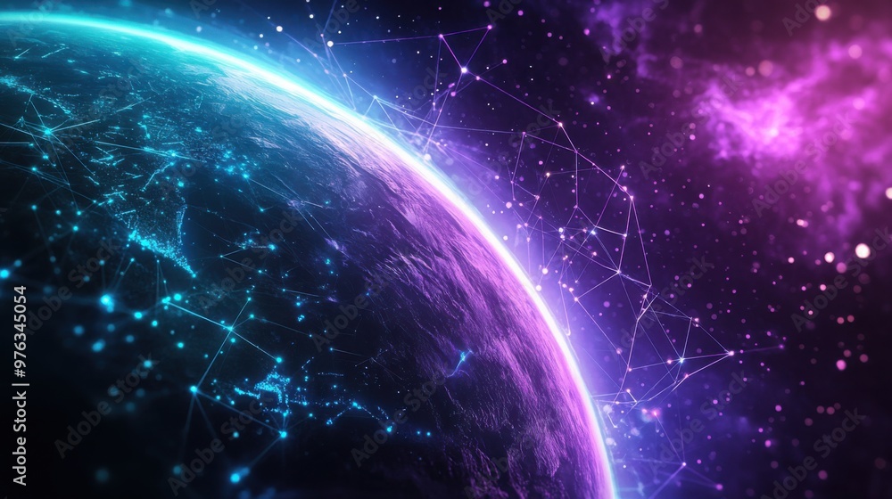 Fototapeta premium 3D Internet Business Communication Technology with Global Network and Telecommunication 