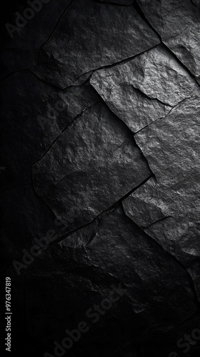 Dark gray minimalistic flat plain stone rock wall background, backdrop, mobile wallpaper