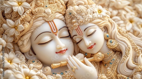 Craft a close-up image of Hindu gods