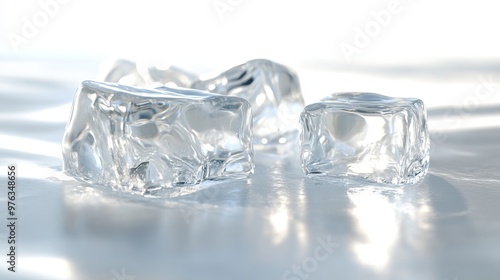 3D rendered illustration of a group of ice cubes