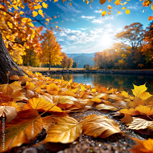 autum streets with fall leaves