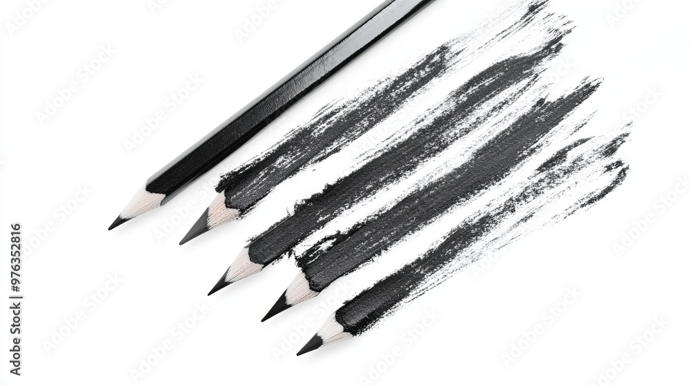 A collection of graphite pencil strokes displayed against a white background.
A collection of graphite pencil strokes displayed against a white background.