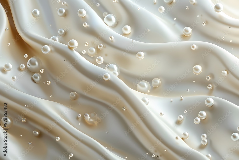 Abstract Waves of Creamy Texture with Bubbles Abstract Waves of Creamy Texture with Bubbles