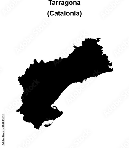 Tarragona province blank outline map