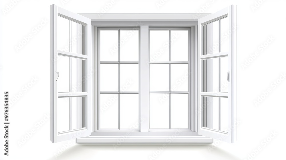 Vector illustration of an open window isolated on a white background Vector illustration of an open window isolated on a white background