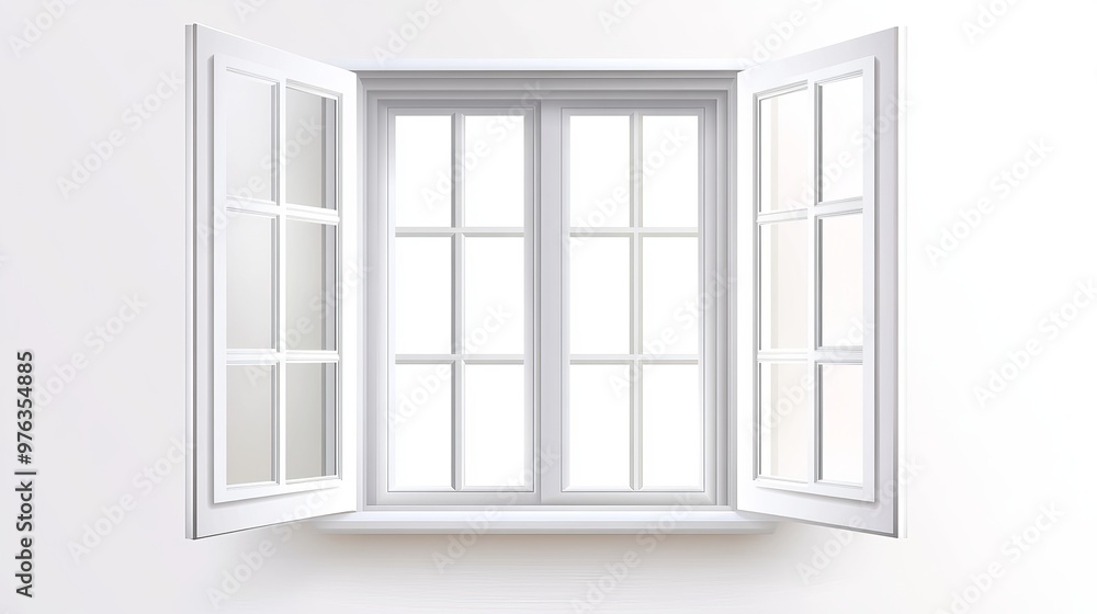 Vector illustration of an open window isolated on a white background Vector illustration of an open window isolated on a white background