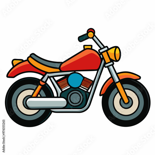 Motor cycle white background vector style art 