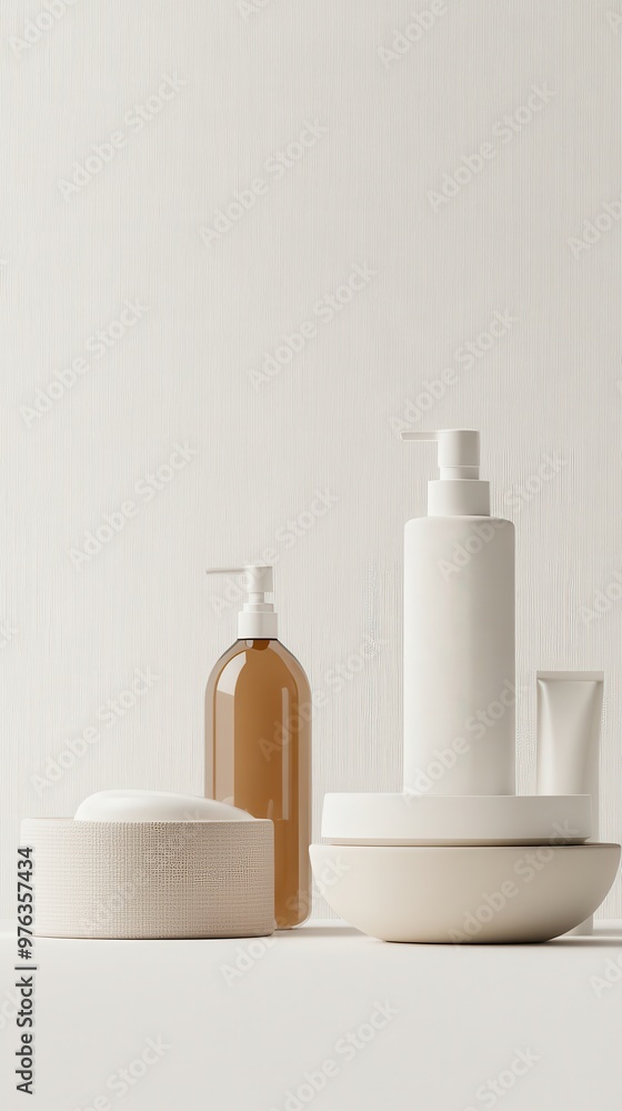 A collection of personal care products displayed on a clean, white surface A collection of personal care products displayed on a clean, white surface