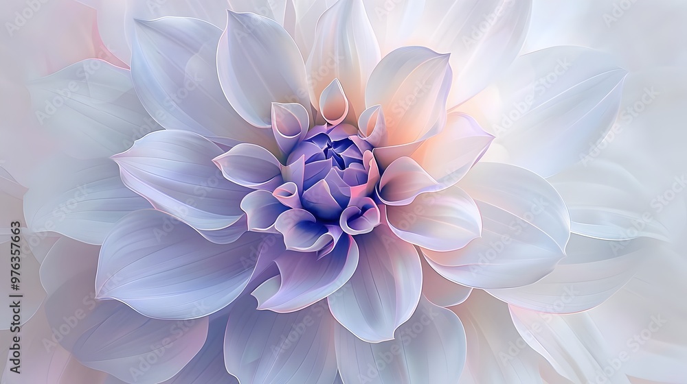 Obraz premium Delicate Ethereal Flower Petals Blooming Soft Colors Serenity | AI Generated