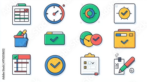 An editable quality assurance and control icon isolated on a white background. This flat modern illustration is 64 x 64 pixels in size.