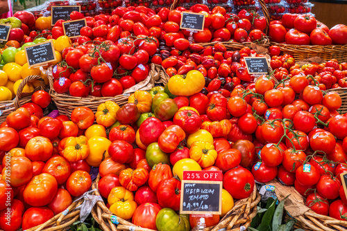 Fresh Heirloom Tomatoes on display
