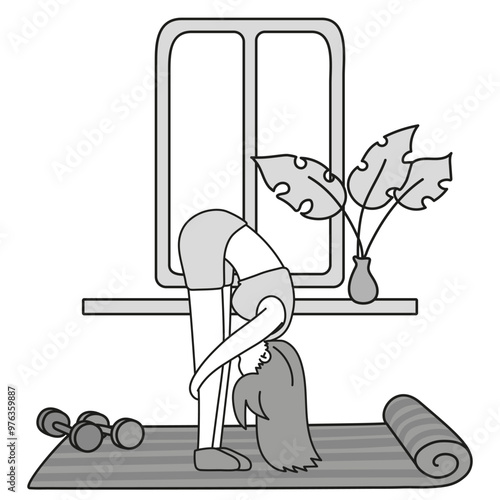 Bodyweight Workout Routine high-Intensity interval training. Infographics showing sports exercises. People doing core strength, balance, endurance. Vector illustration