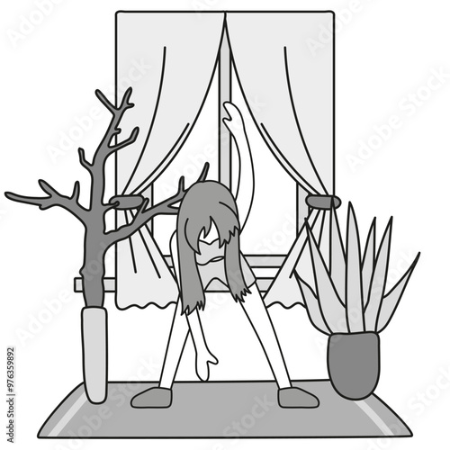 Bodyweight Workout Routine high-Intensity interval training. People doing bodyweight exercises like push-ups, squats, and planks, emphasizing. Vector illustration
