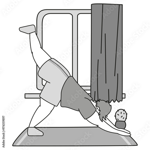 Bodyweight Workout Routine high-Intensity interval training. People doing bodyweight exercises like push-ups, squats, and planks, emphasizing. Vector illustration