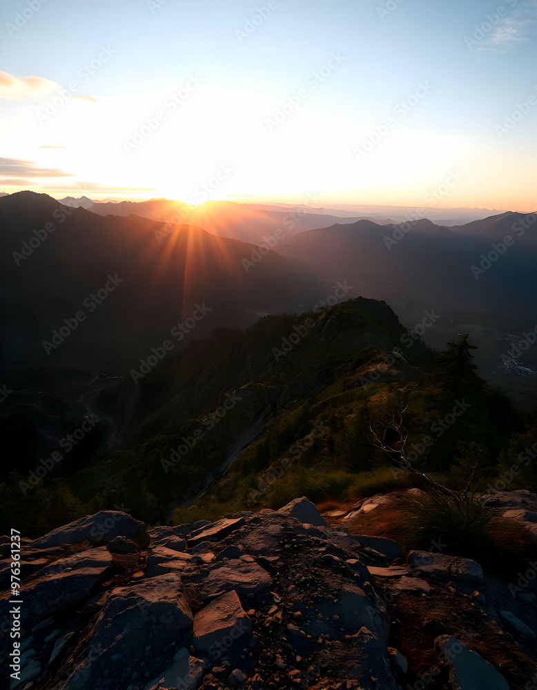 Obraz premium sunset over the mountains