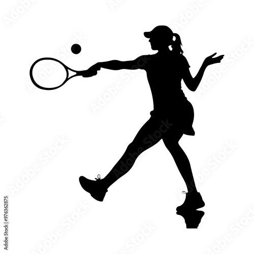 tennis silhouette vactor black color silhouette solid white background 22