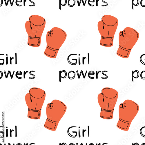 Colorful boxing gloves and empowering words designed for a girls sports event or activity